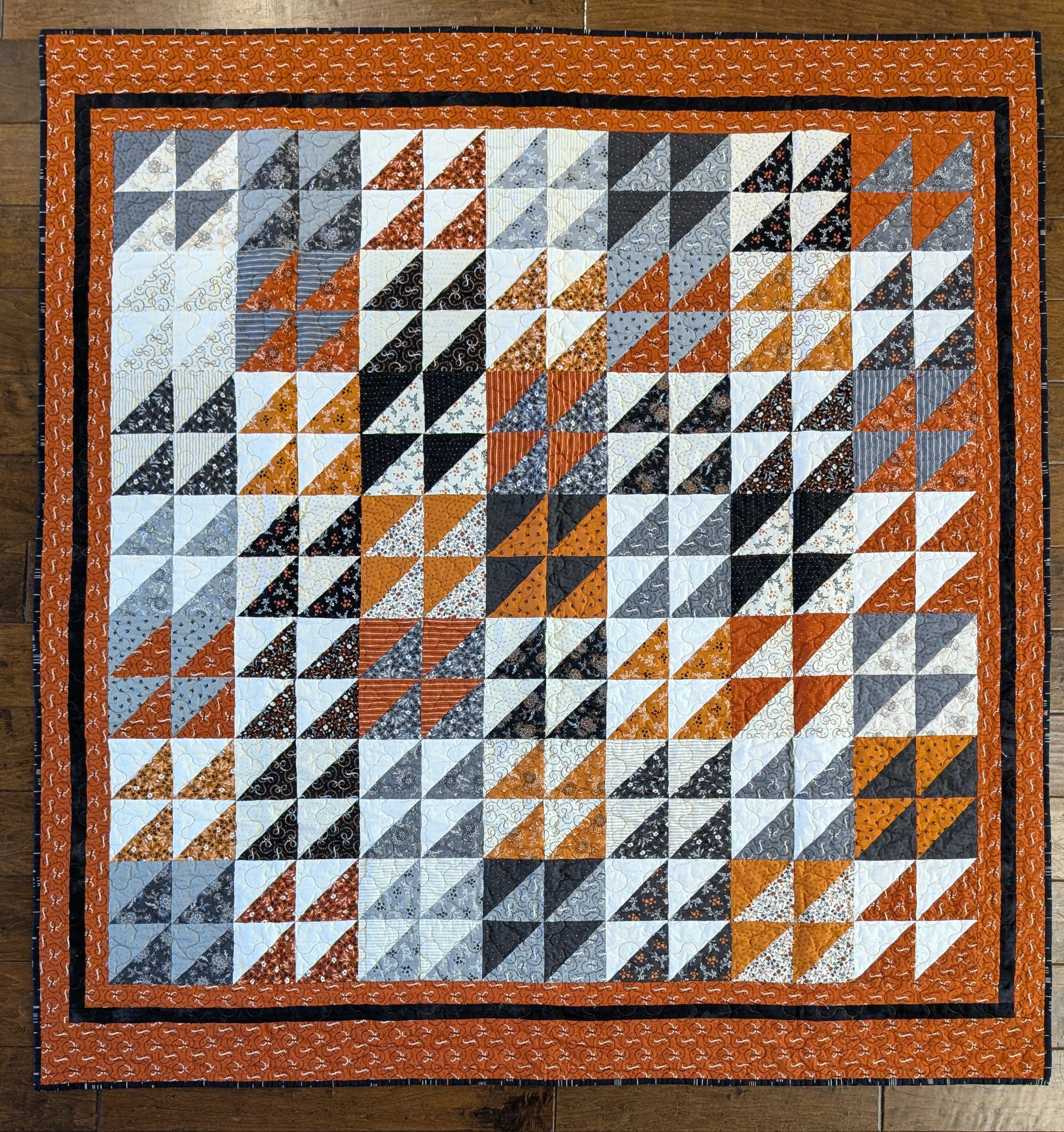 Autumn Modern Triangle Quilt