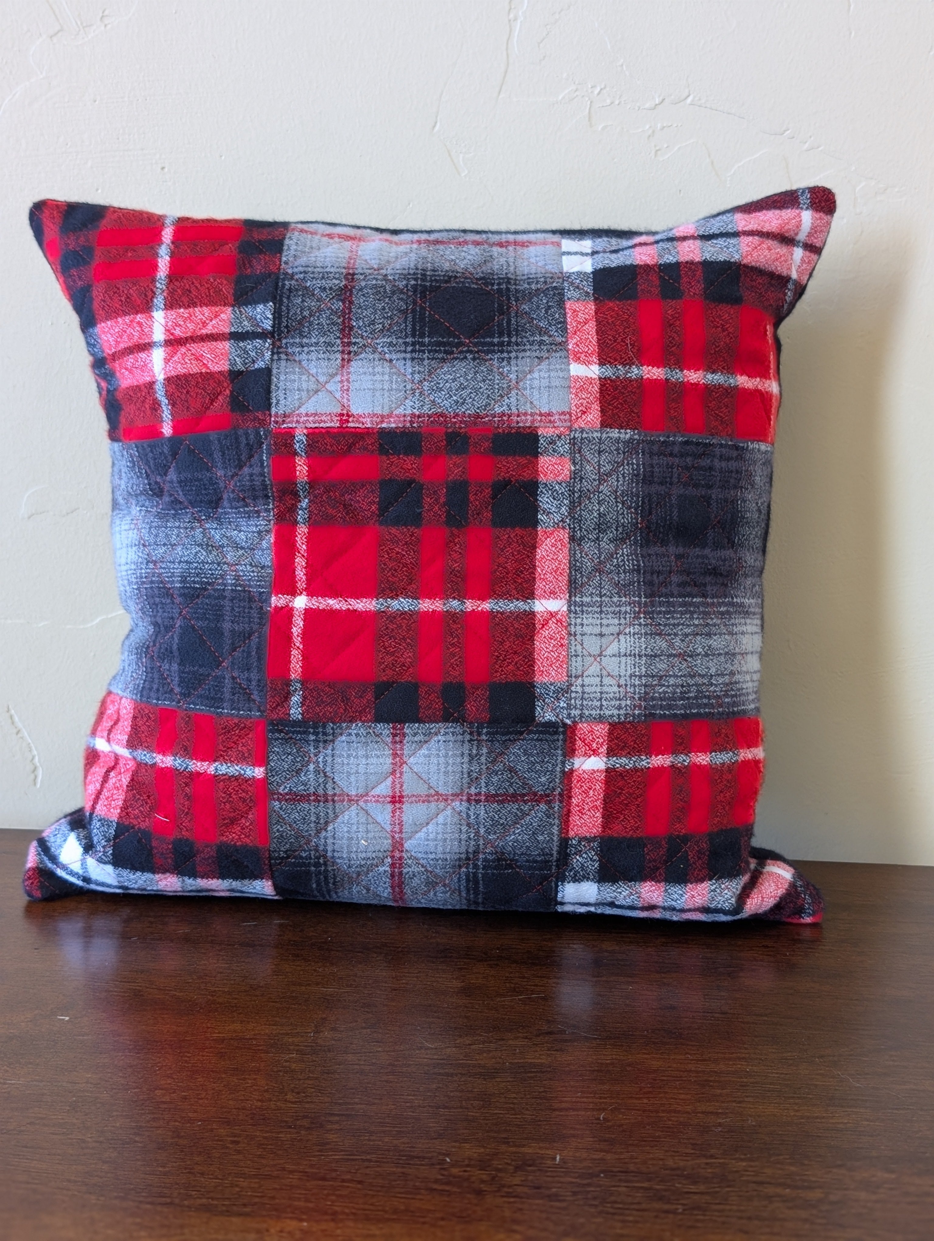 Quilted Plaid Throw Pillow